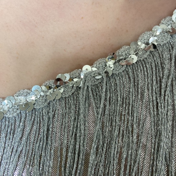 Spirit Halloween women’s silver flapper girl dress. Size adult small (4-6) - Picture 7 of 14